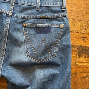 Vintage Blue Bell Wrangler Button Fly Denim Jeans 36x33 Western Cowboy USA